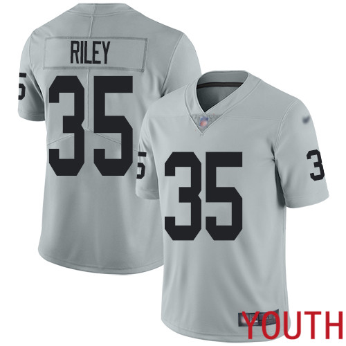 Oakland Raiders Limited Silver Youth Curtis Riley Jersey NFL Football #35 Inverted Legend Jersey->youth nfl jersey->Youth Jersey